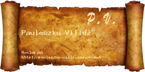 Pauleszku Villő névjegykártya